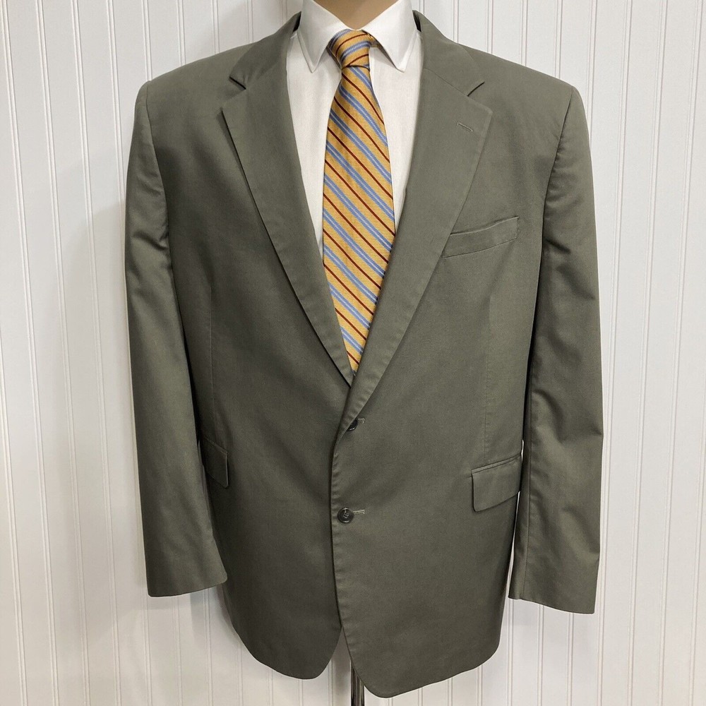 JOS A BANK Sport Coat Men 50 Solid Stone Gray Wool Blazer Formal Suit Jacket 50L
